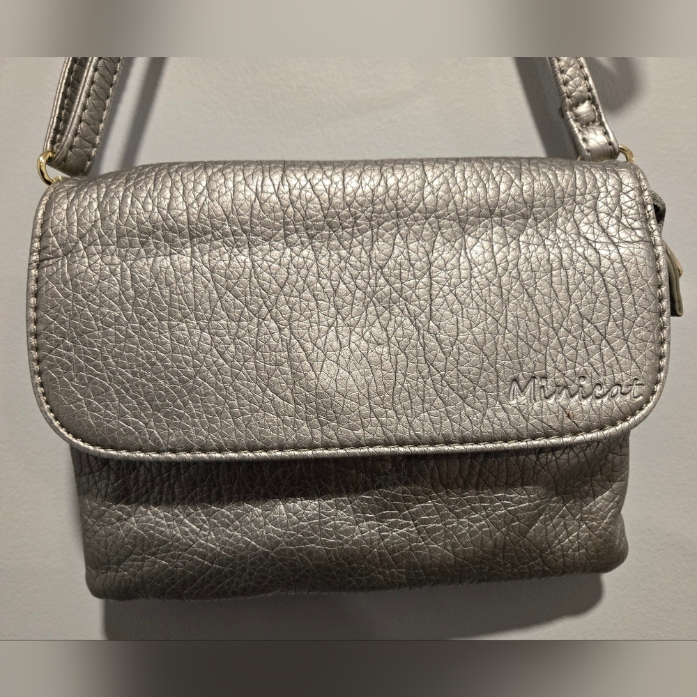 Silver Vegan Leather Rfid Blocking Women's Crossbody Bag
